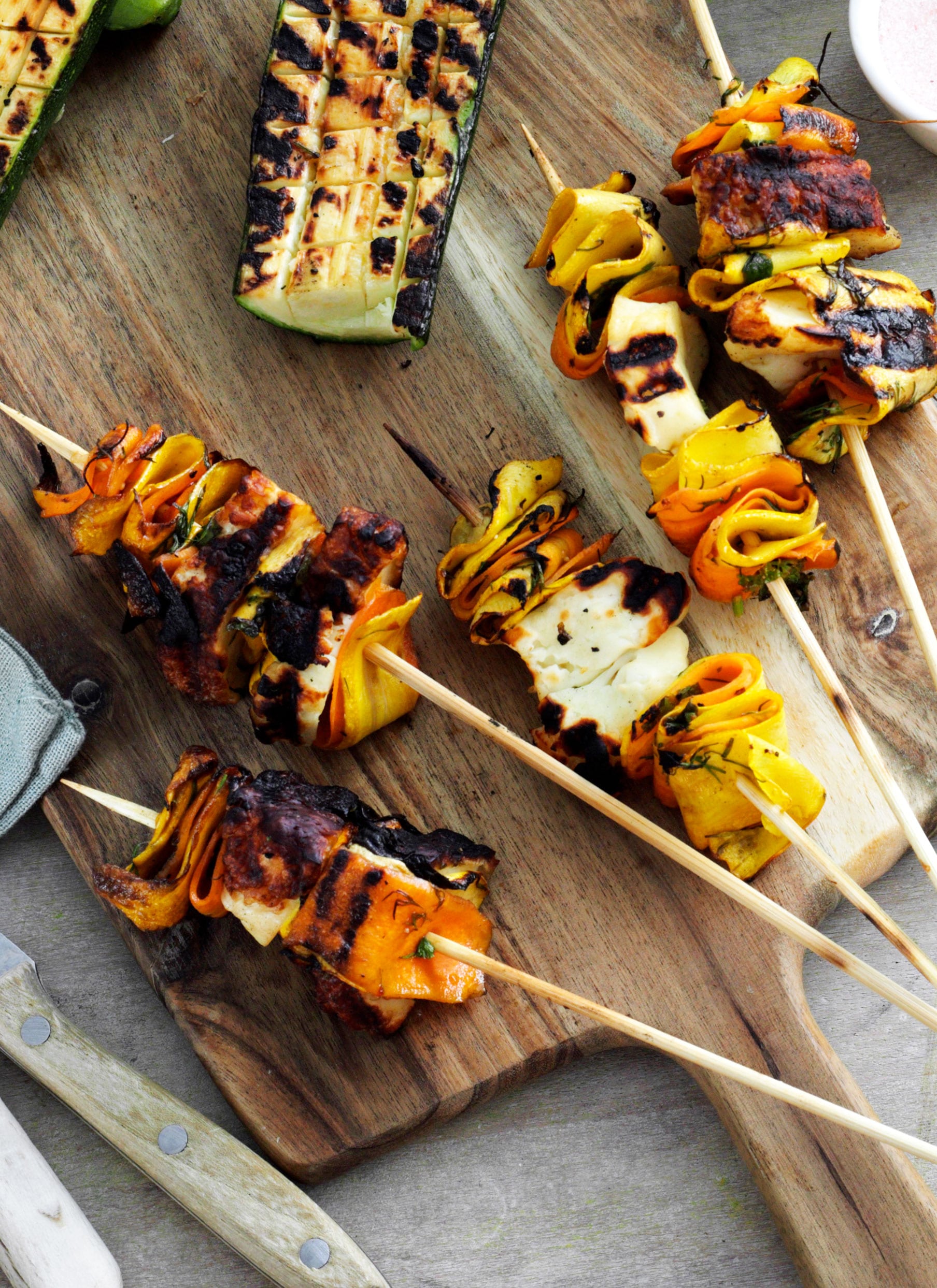 Grillspyd med halloumi