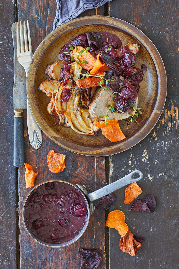 Kalvemørbrad med brombærsauce