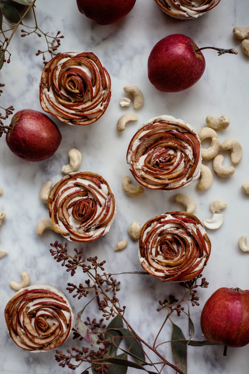 Raw æblerose tærter