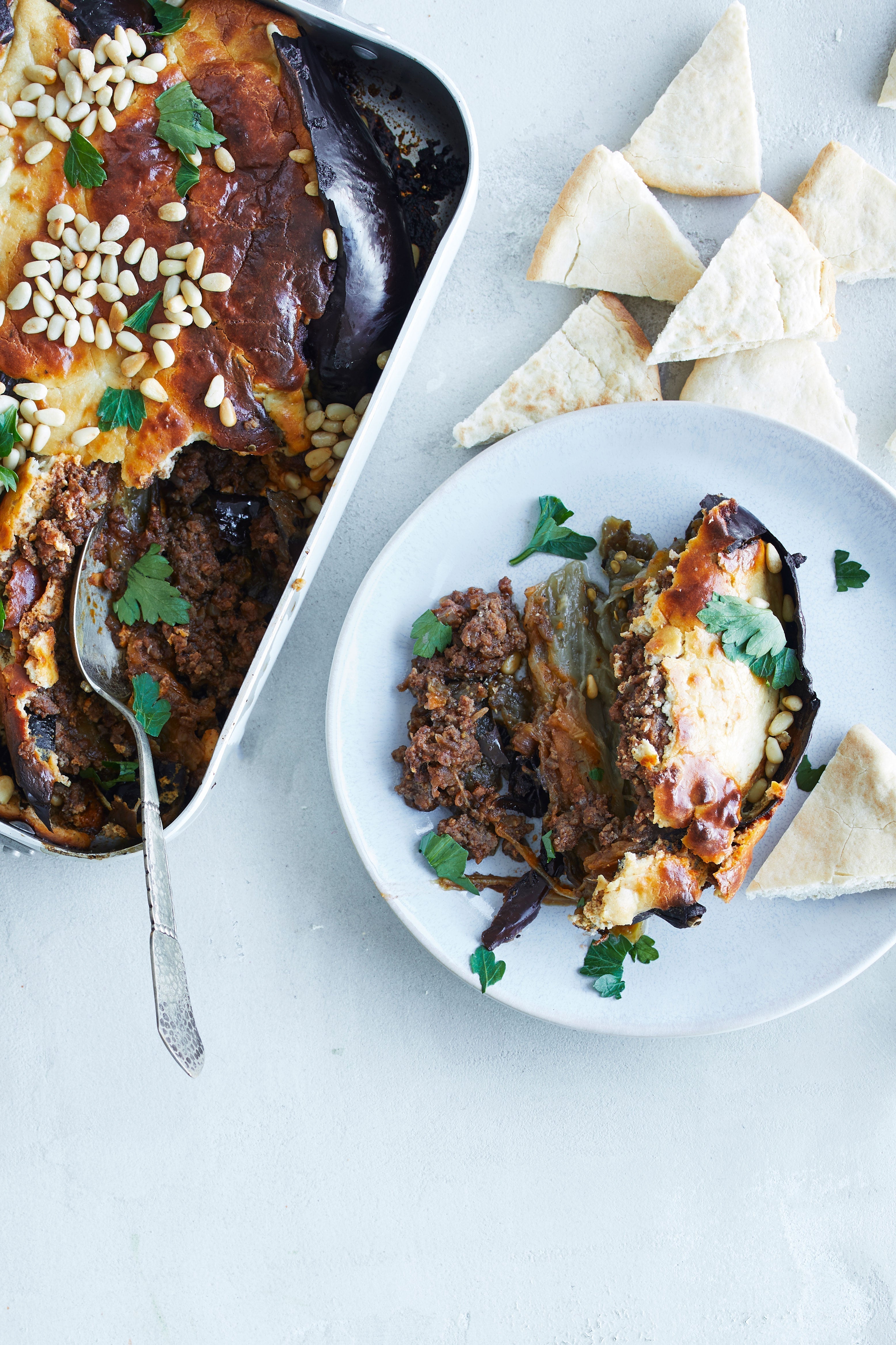 Mellemøstlig moussaka med lam og auberginer