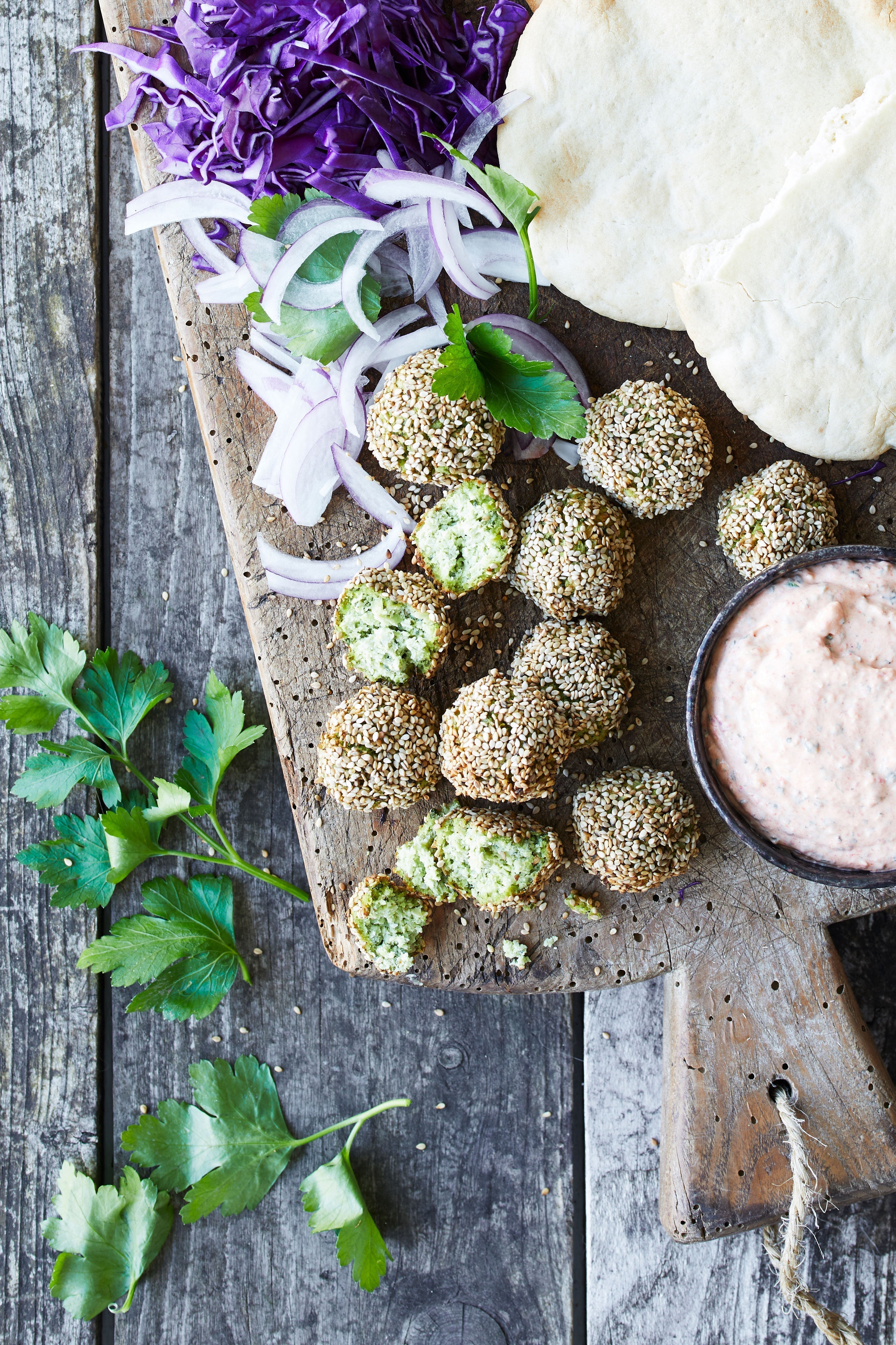 Edamame falafler med haydari