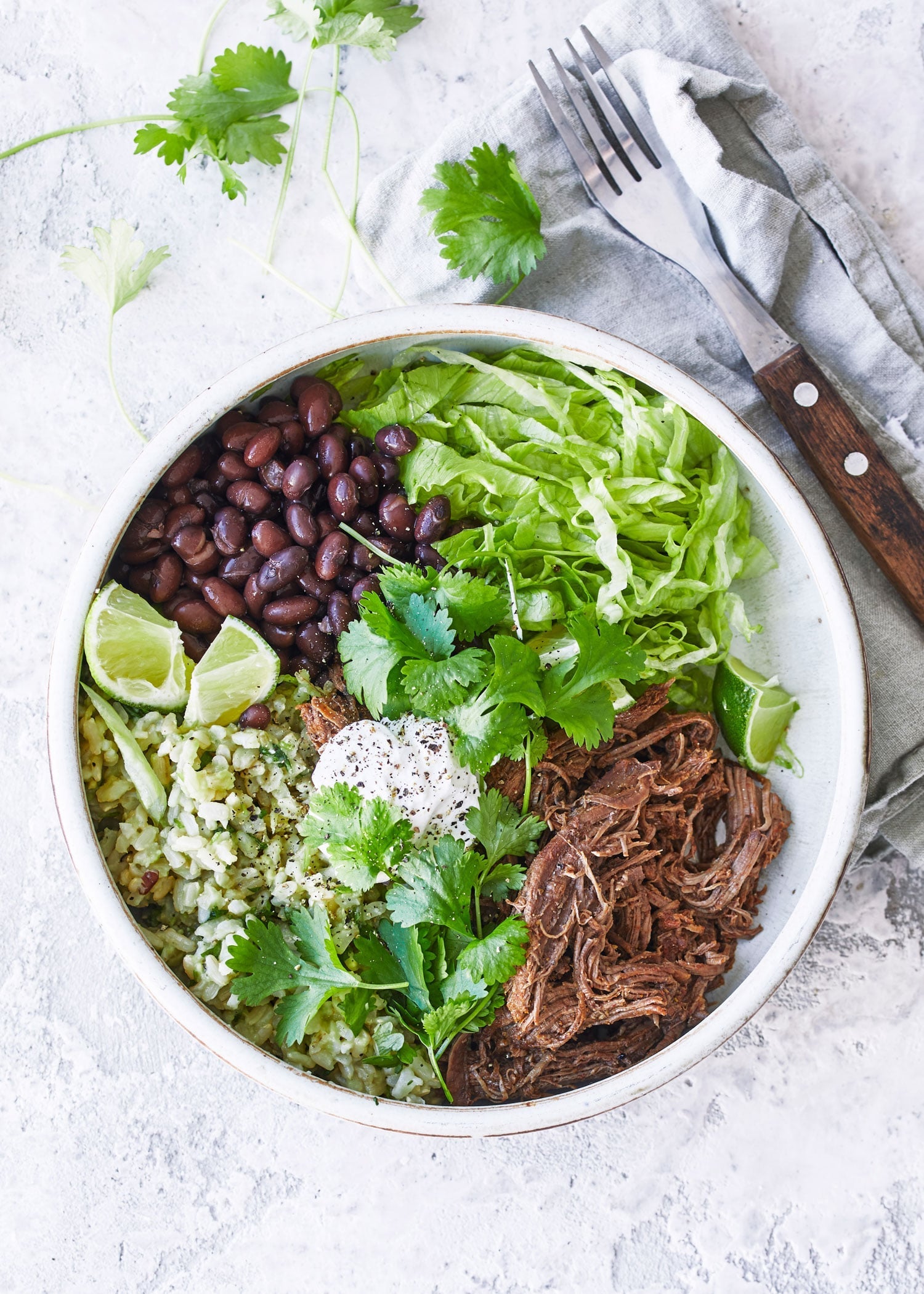 Mexi bowl med pulled beef