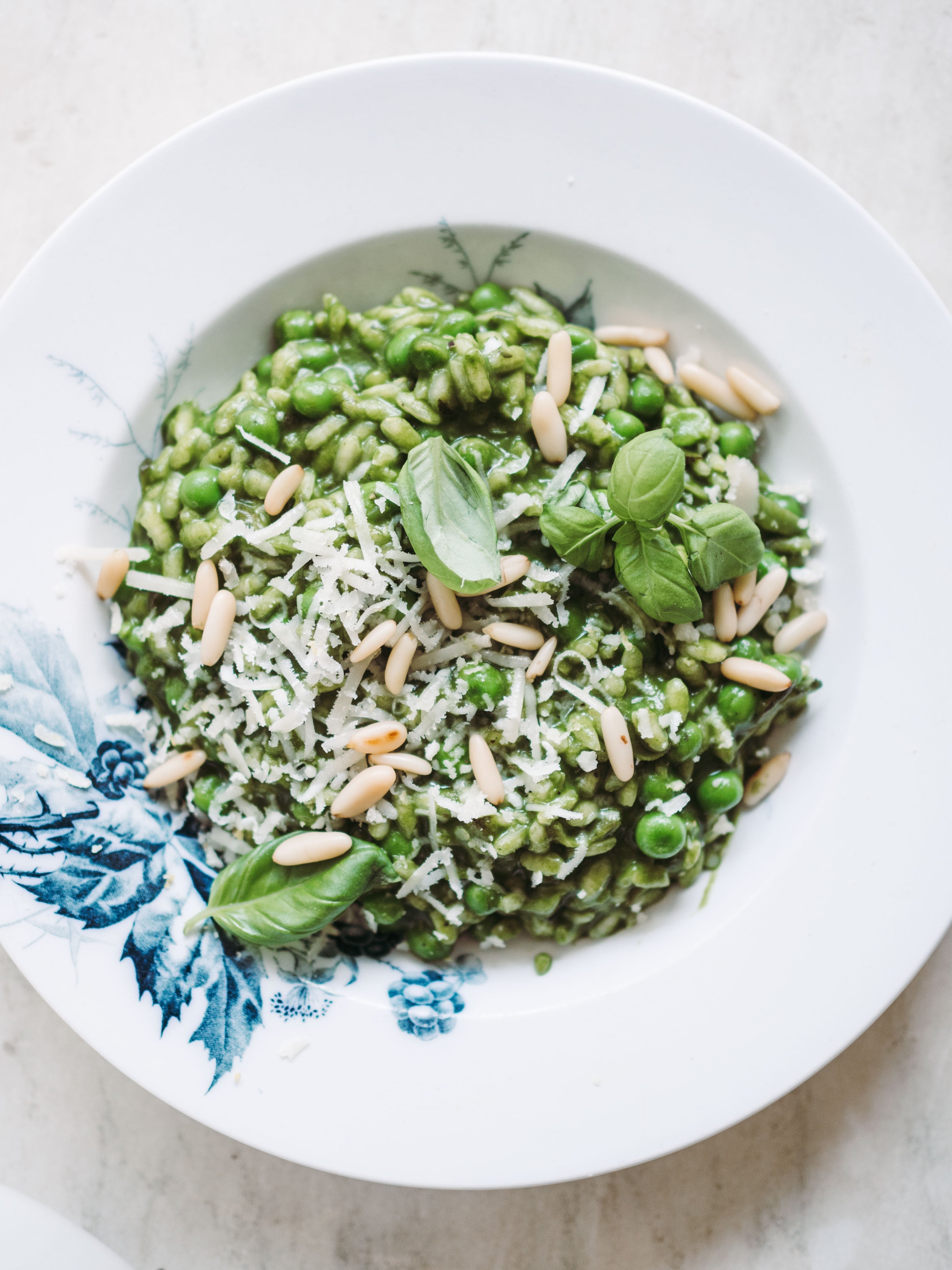 Grøn risotto med spinat & ærter