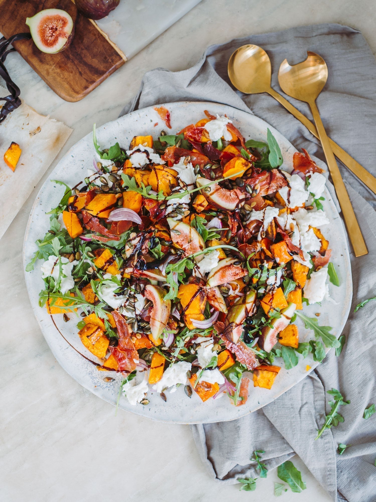Efterårssalat med græskar og figner