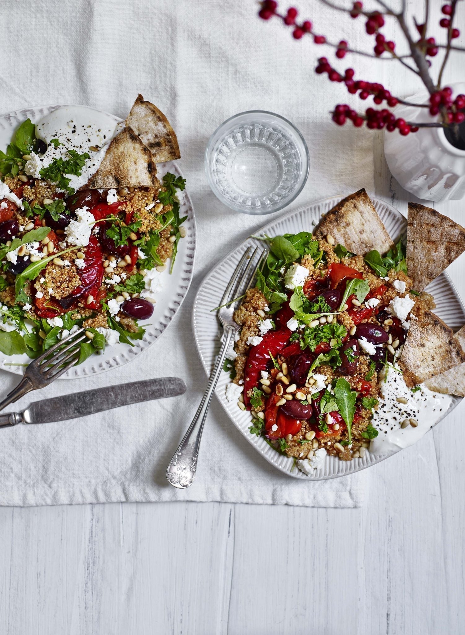 Græsk quinoasalat med pitachips