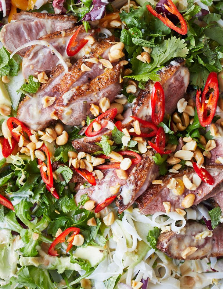 Asiatisk salat med and