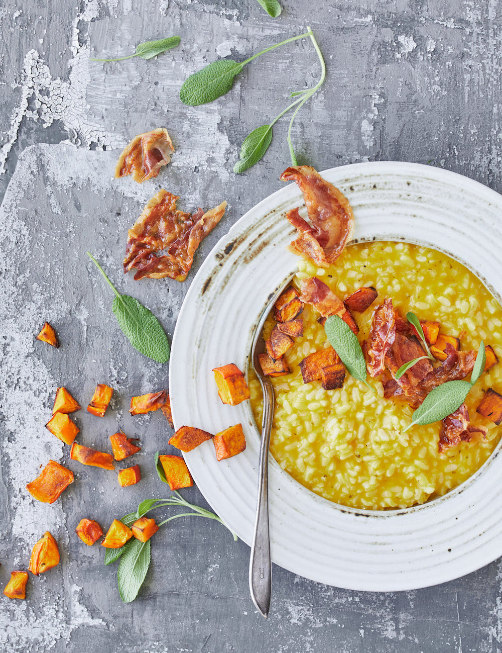 Græskarrisotto med pancetta og salvie