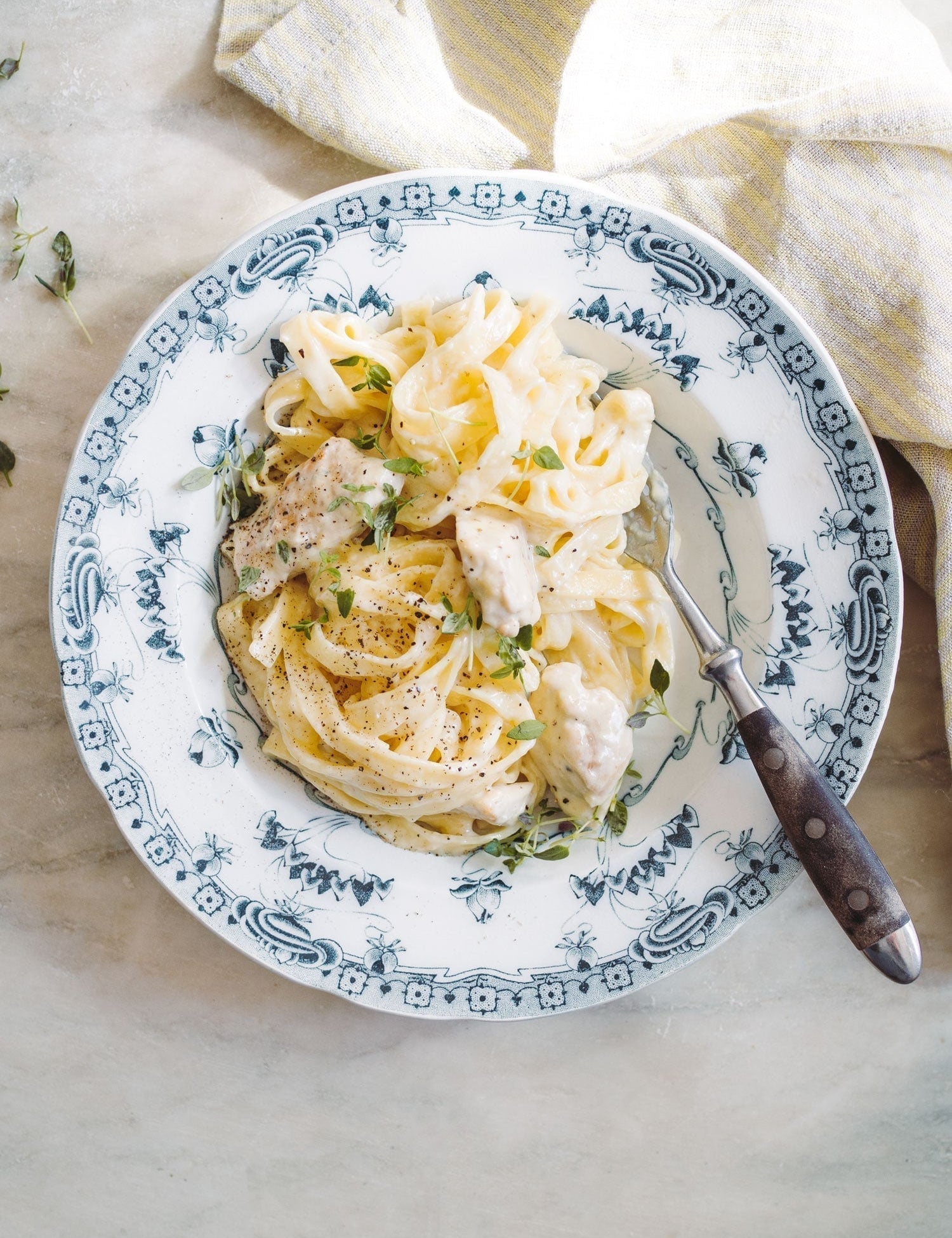 Fettuccine alfredo med kylling