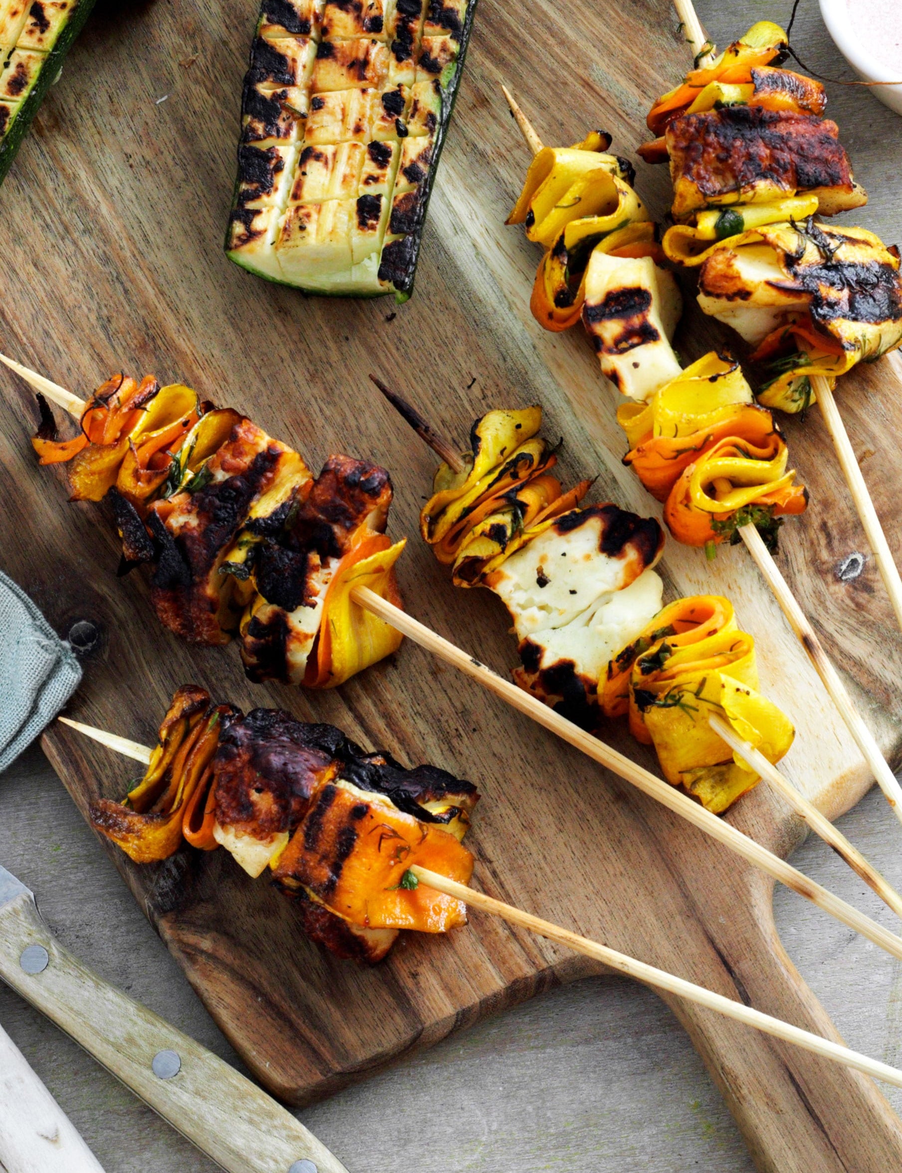 Grillspyd med halloumi