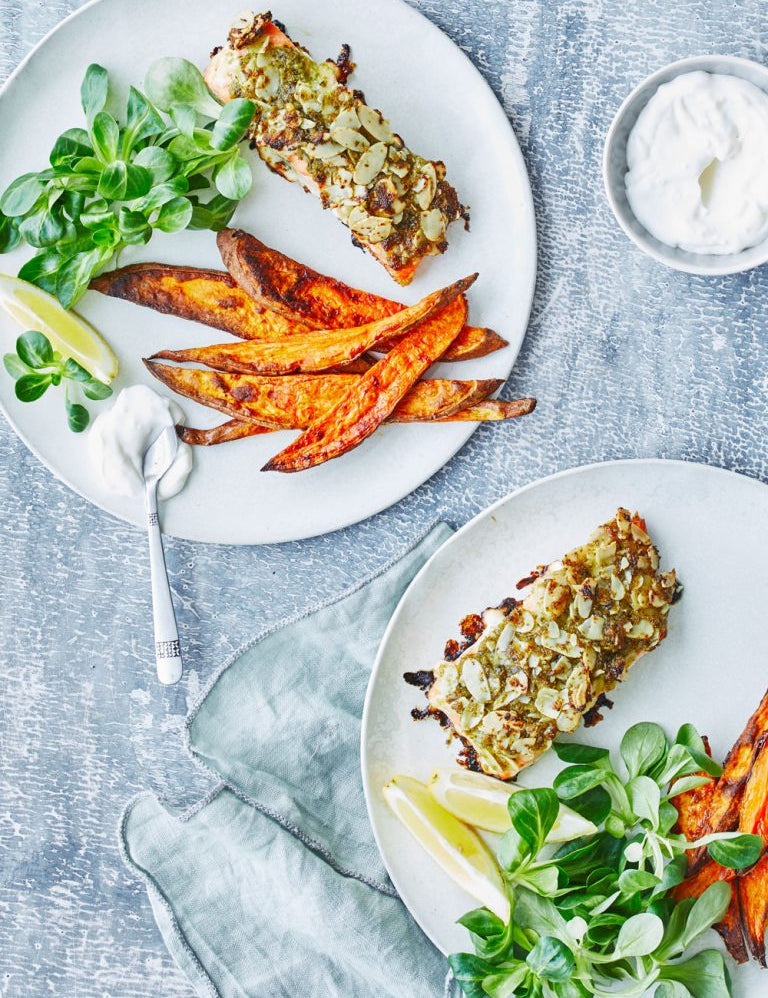 Laks med pesto crust