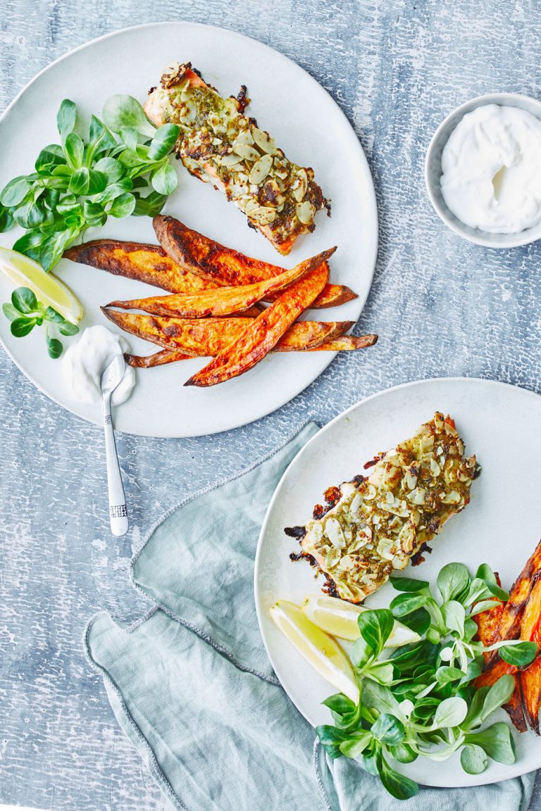 Laks med pesto crust