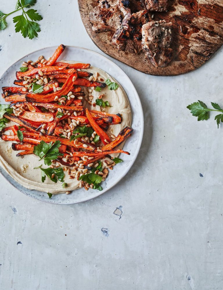 Lammekoteletter med ristet gulerodssalat