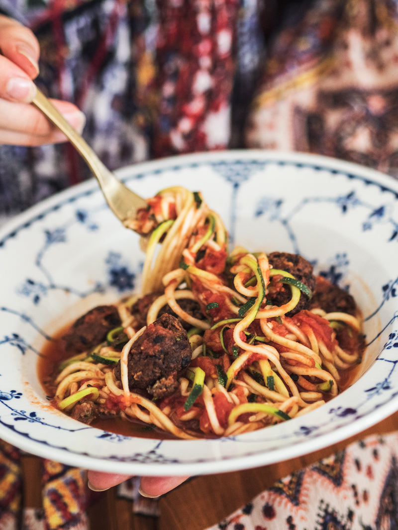 Vegetar kødboller med tomatsauce