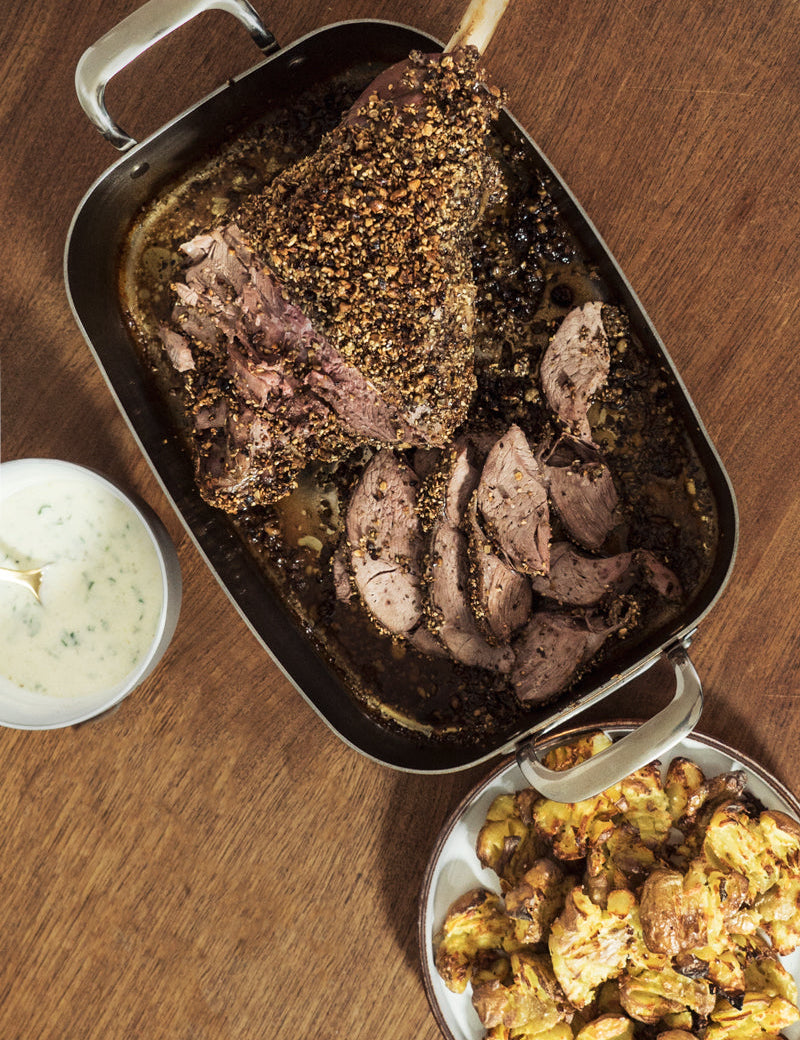 Lammekølle med dukkah & knuste kartofler