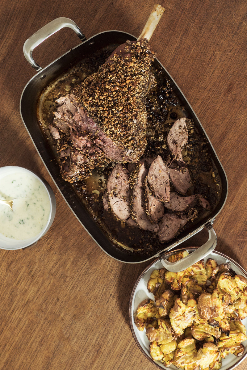 Lammekølle med dukkah & knuste kartofler