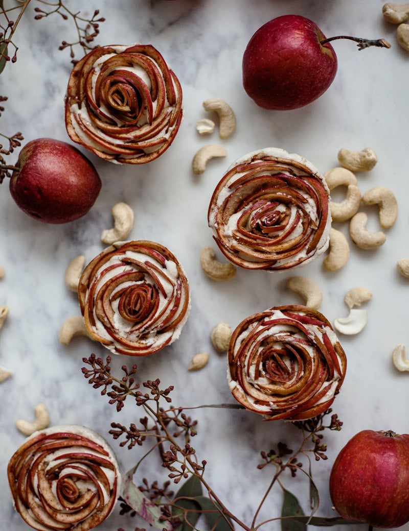 Raw æblerose tærter