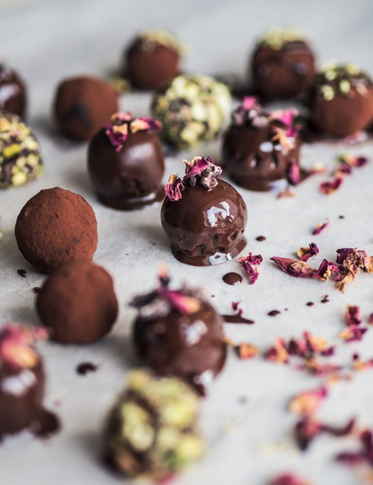 Sunde romkugler med sorte bønner