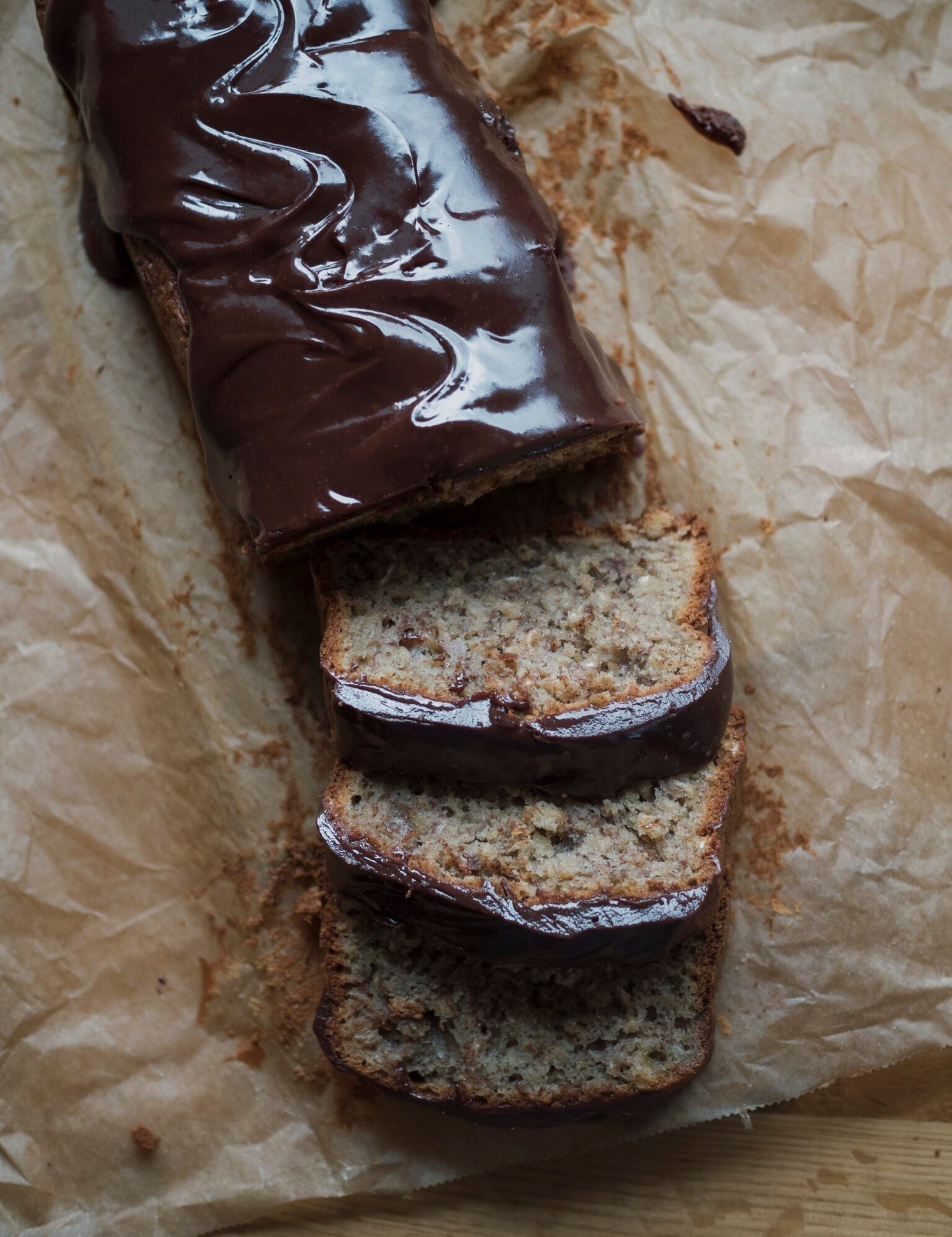 Bananbrød med Mørk Mælk chokolade ganache
