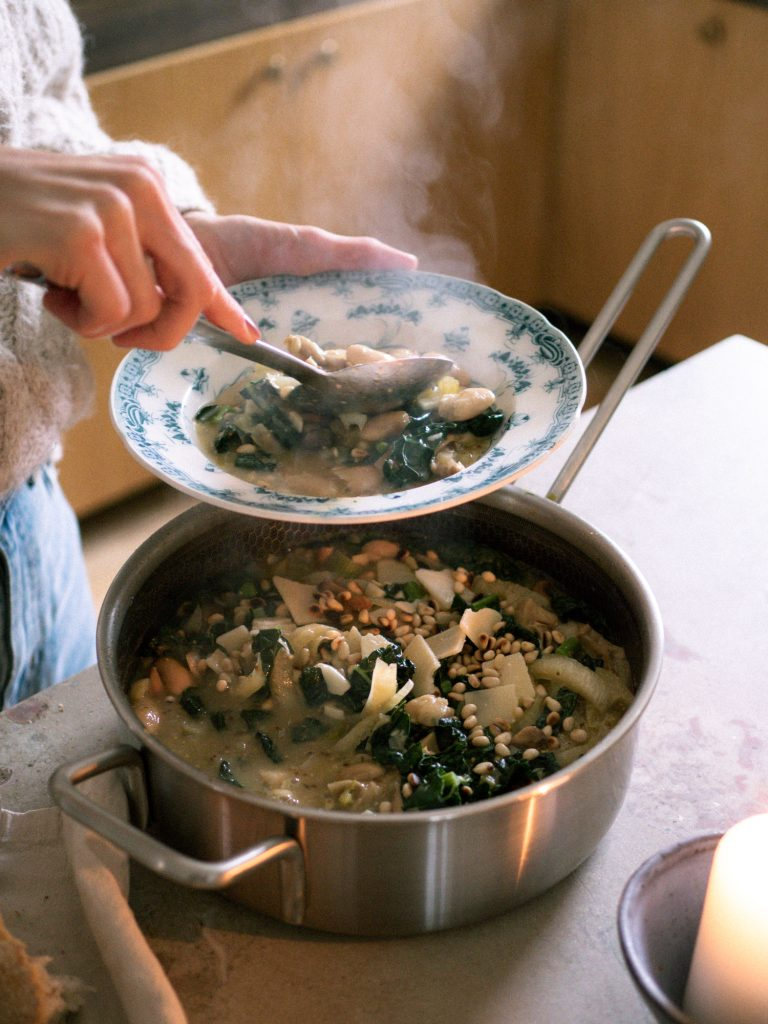 Italiensk bønnegryde med svampe og fennikel