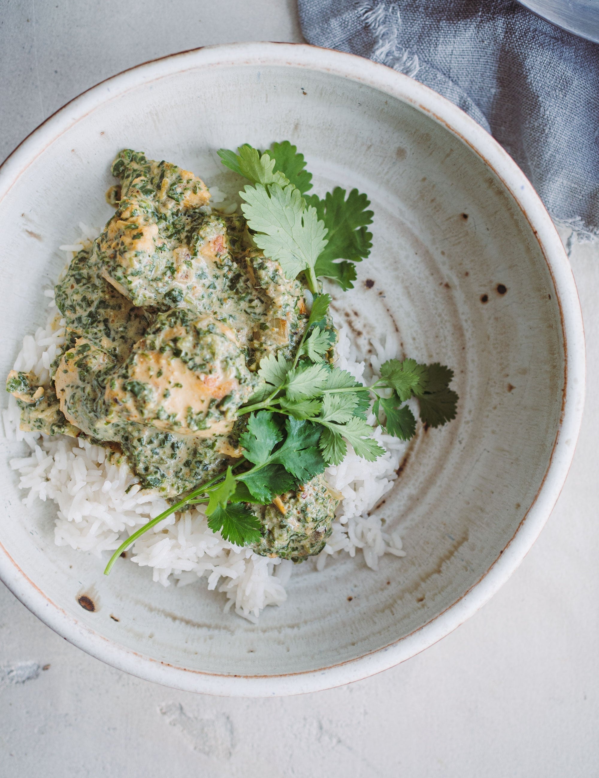 Indisk curry med kylling og spinat