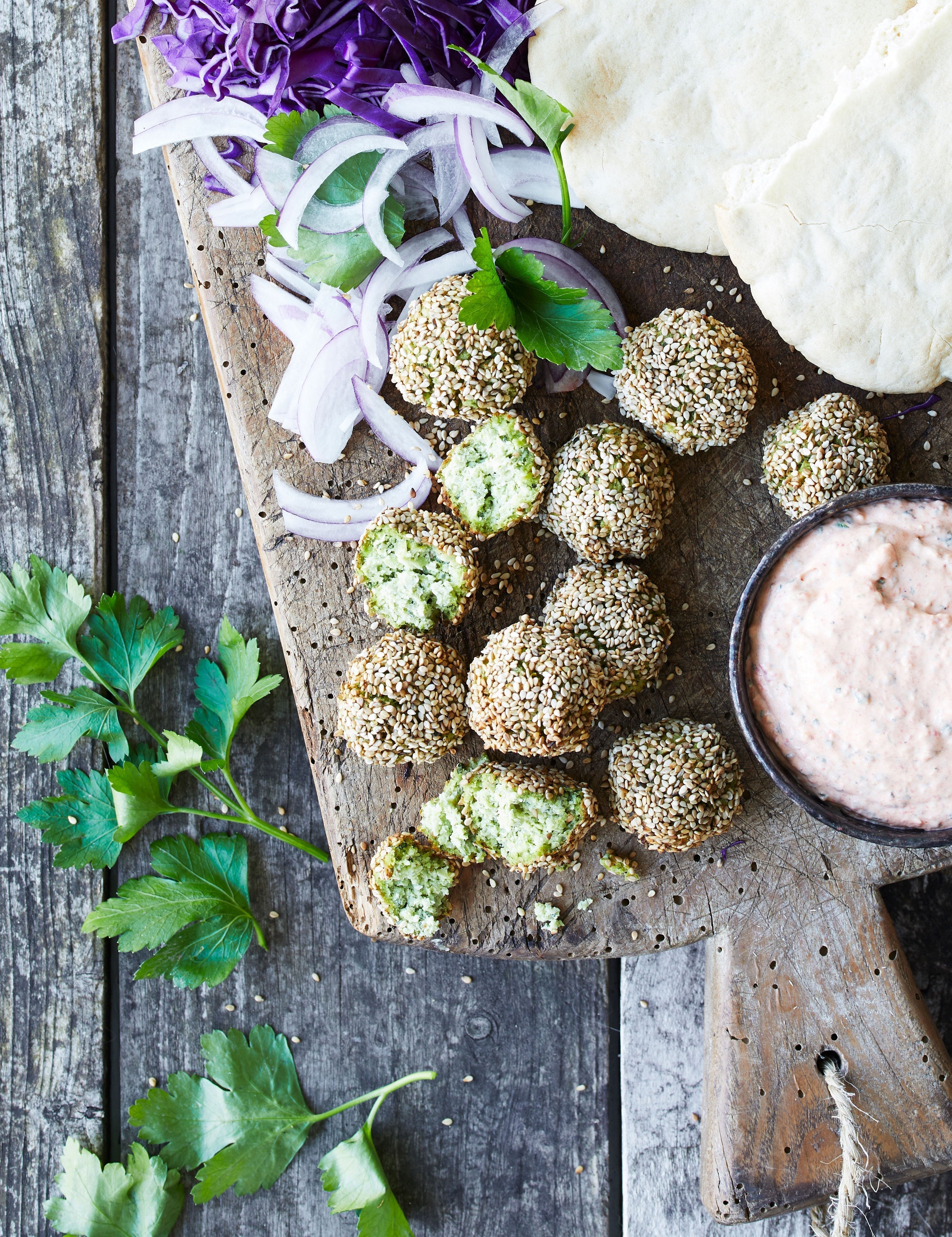 Edamame falafler med haydari