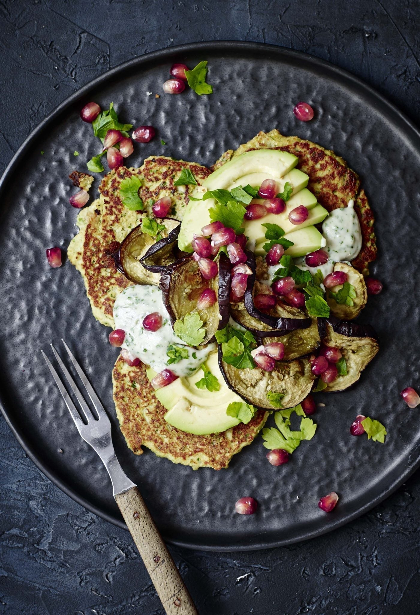 Falafel pandekager med myntedressing