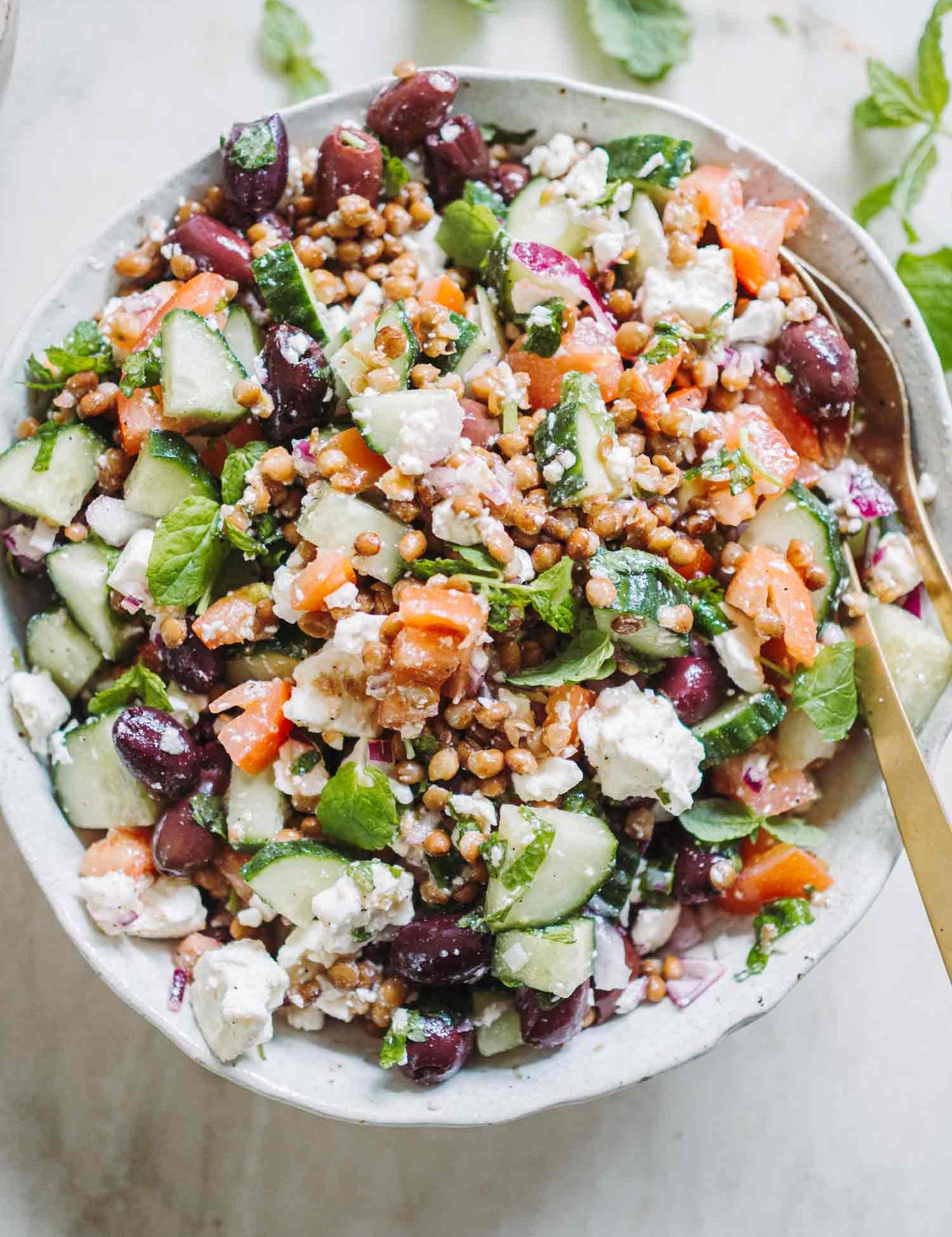 Græsk linsesalat med feta