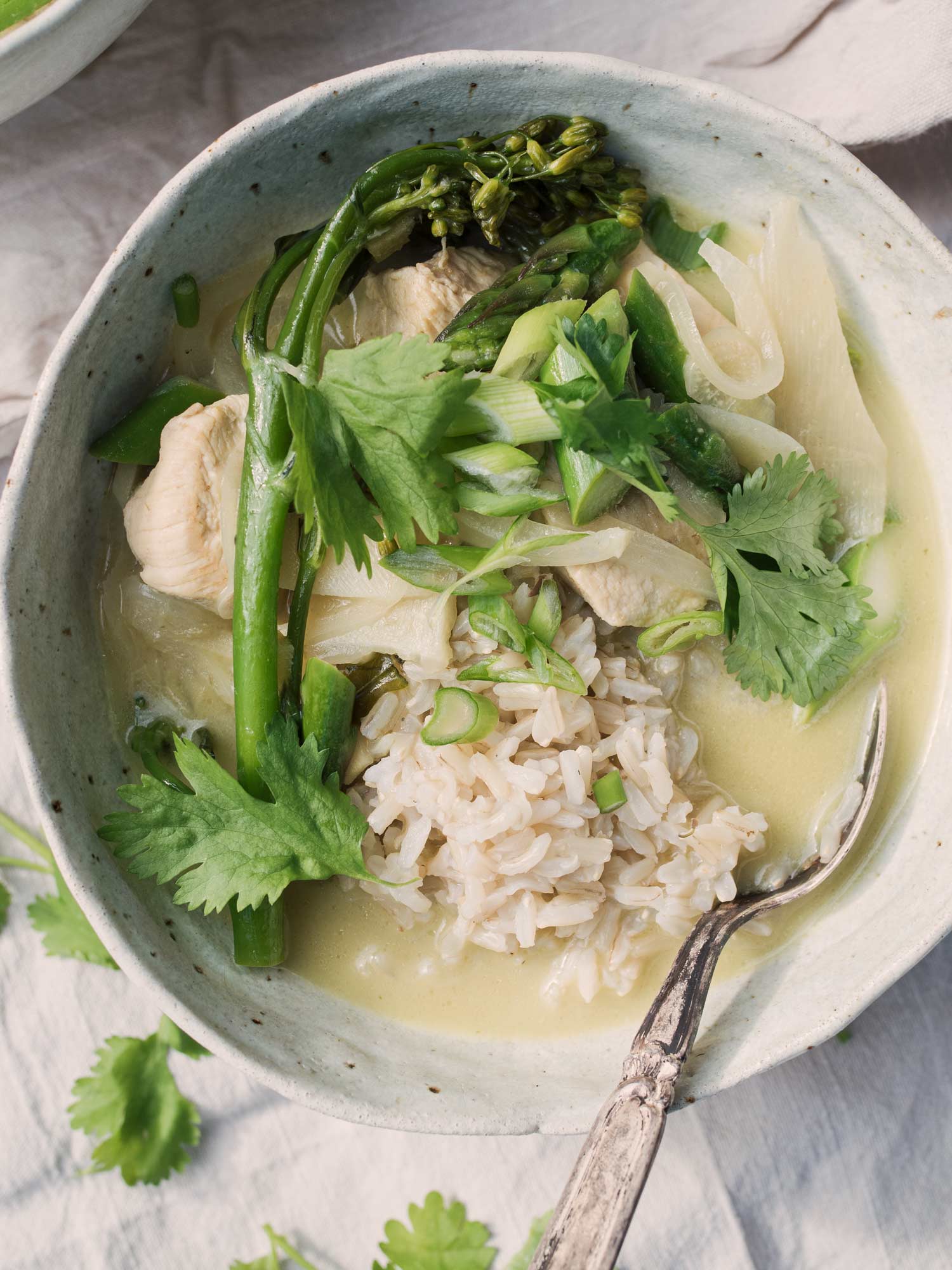 Green curry med kylling