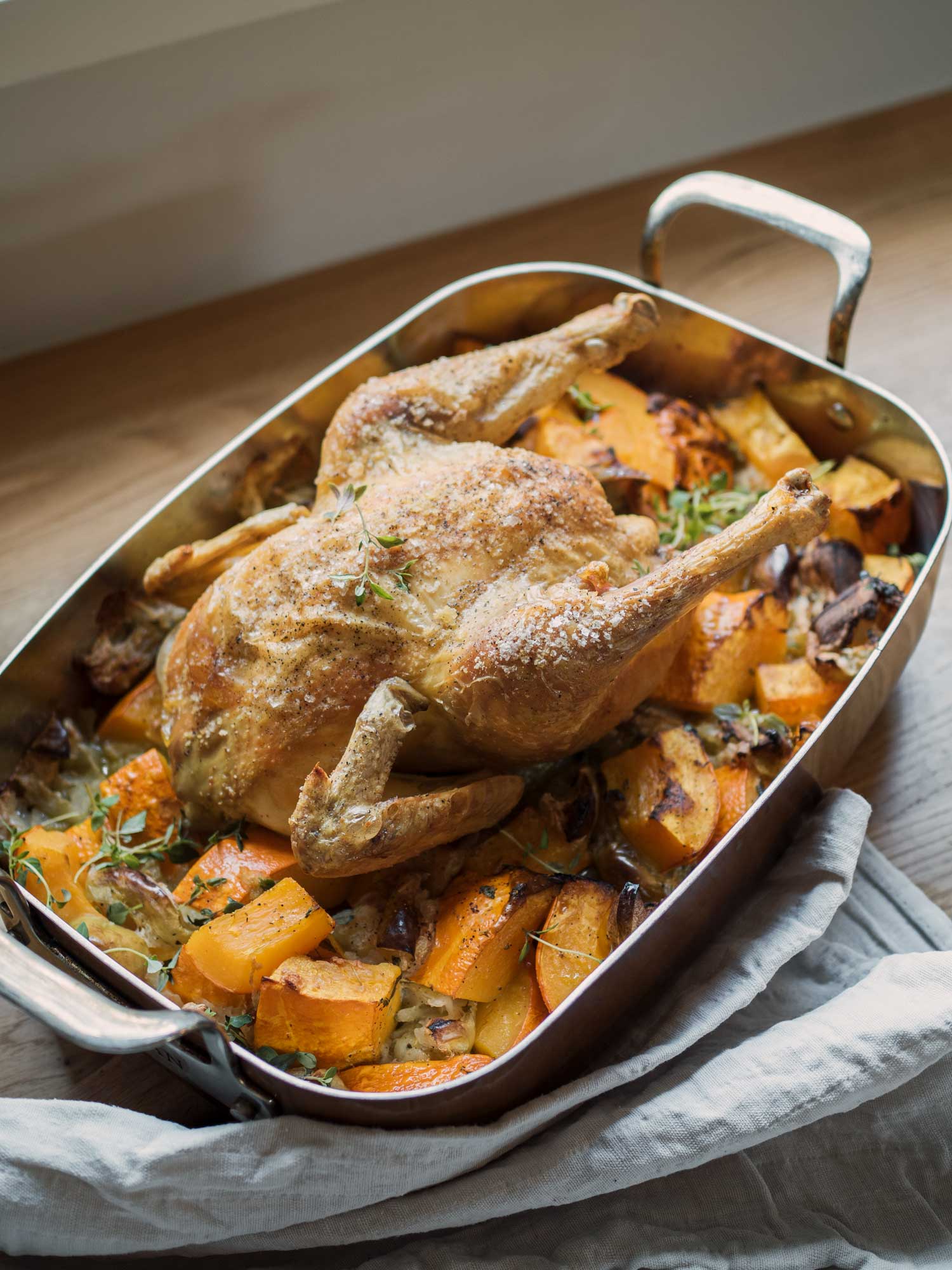 Kylling med græskar og æble