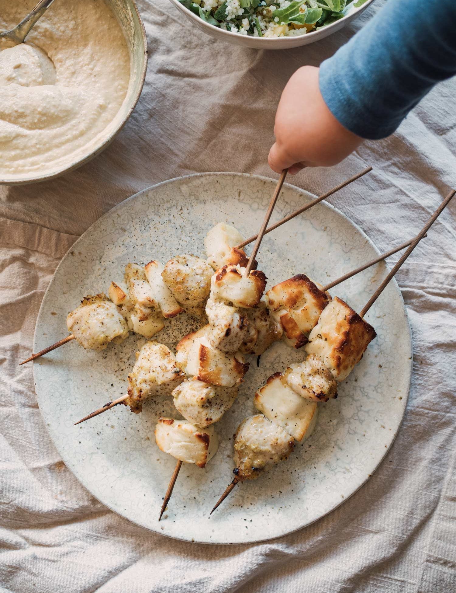 Kyllingespyd med halloumi