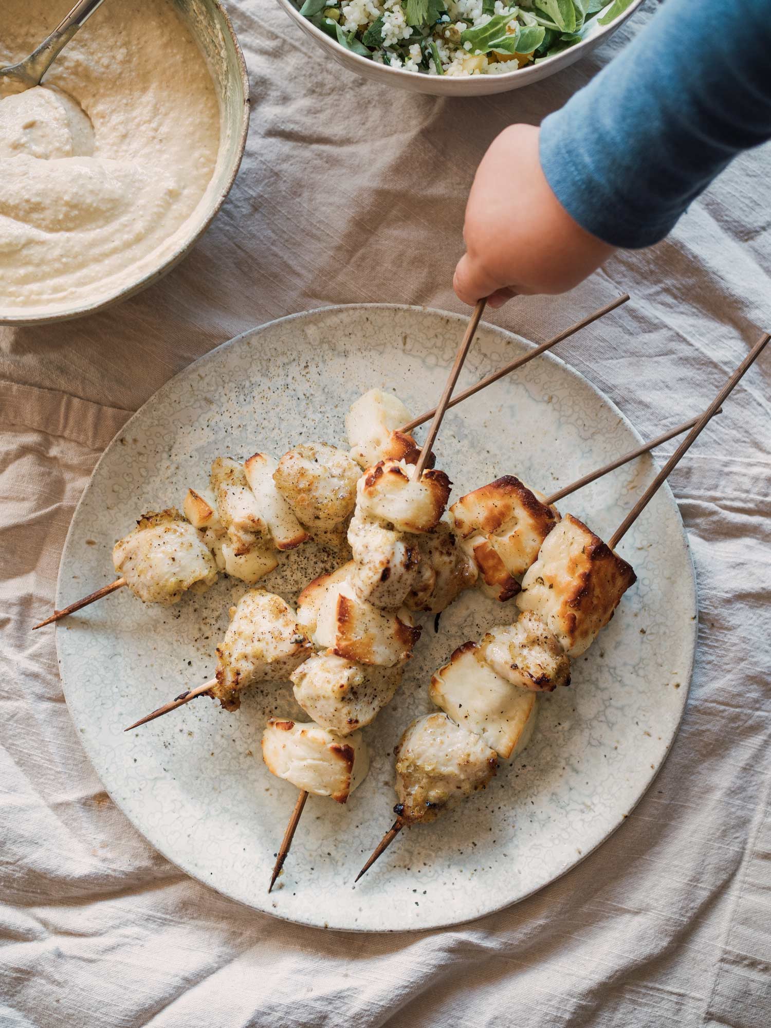 Kyllingespyd med halloumi