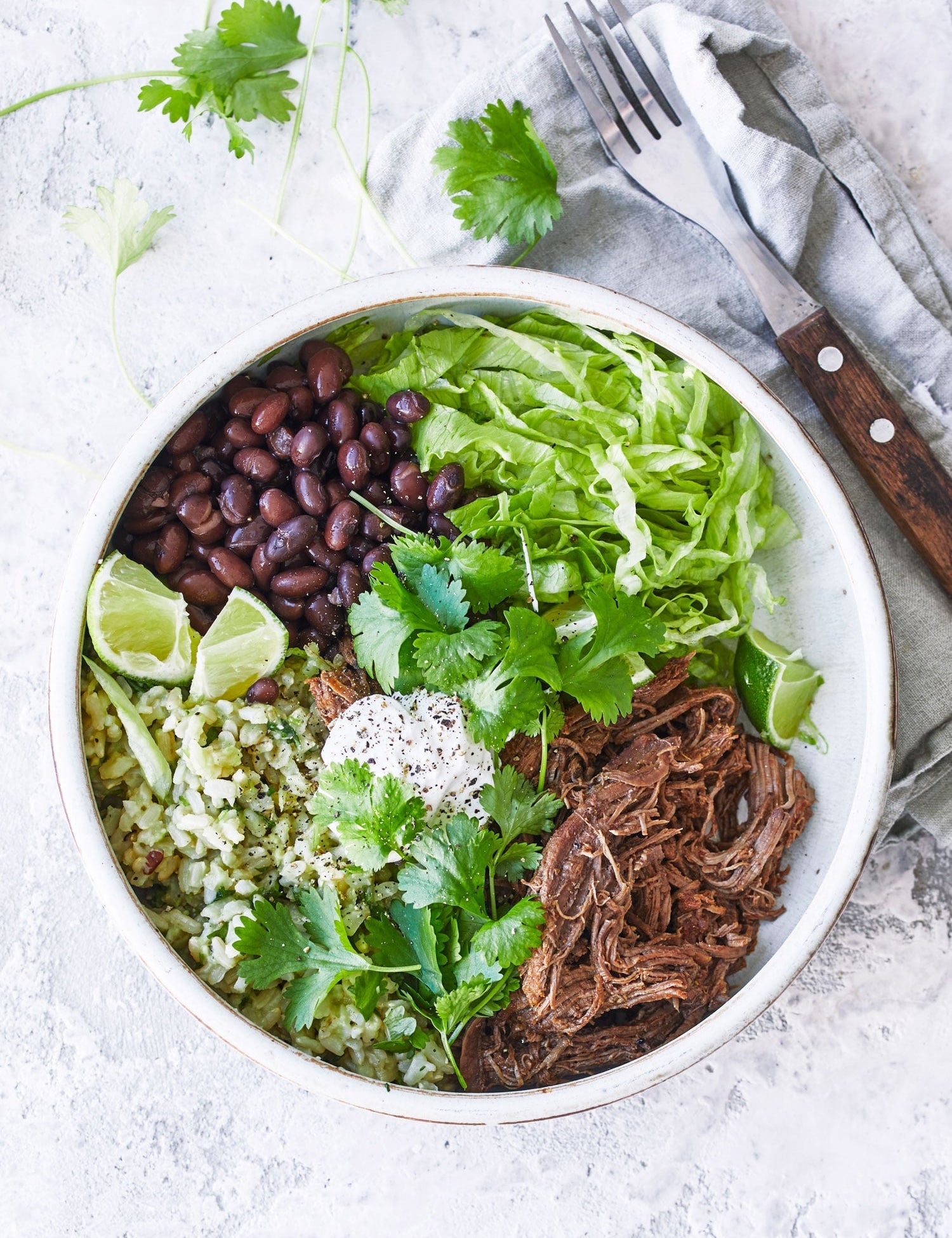 Mexi bowl med pulled beef