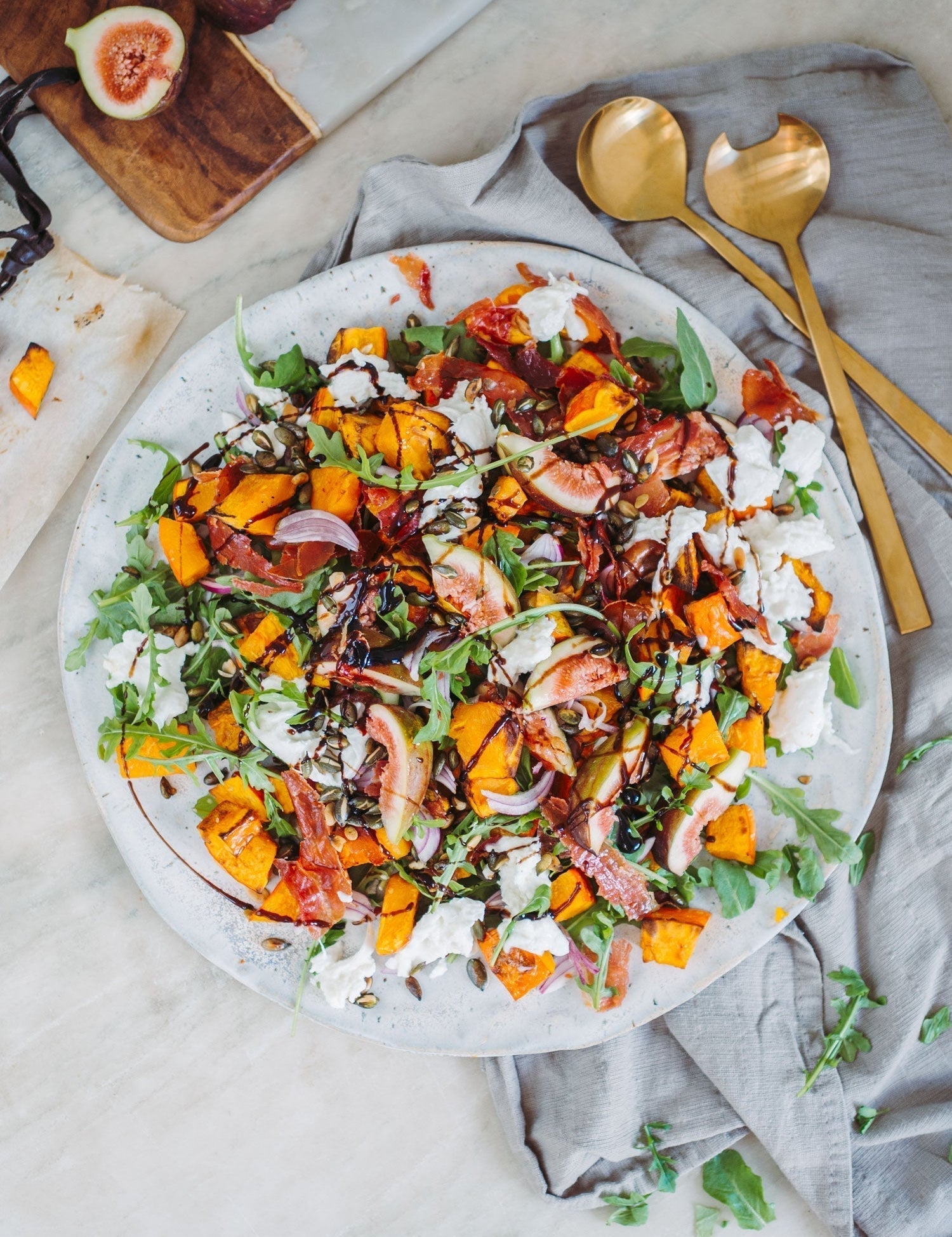 Efterårssalat med græskar og figner