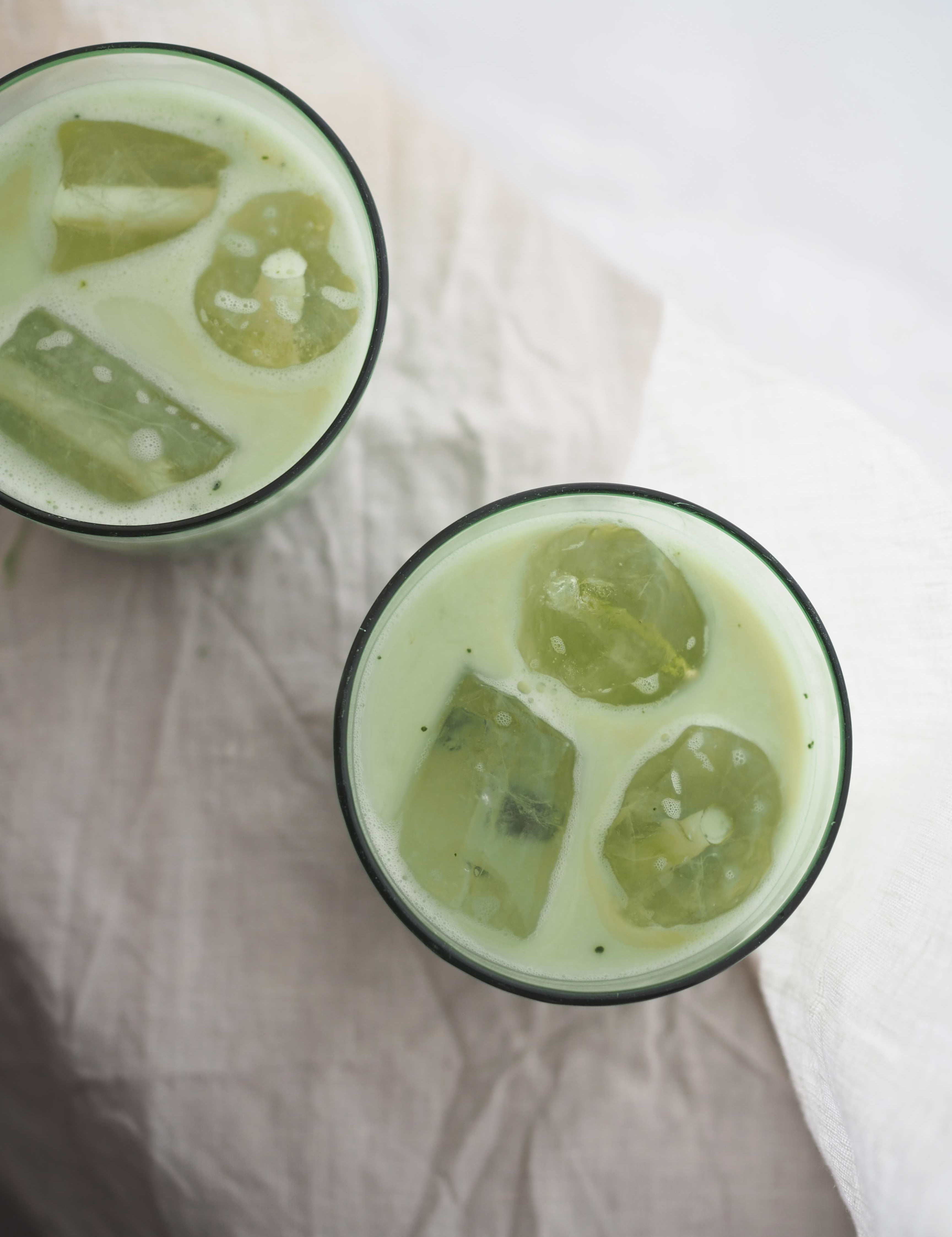 Iced matcha latte