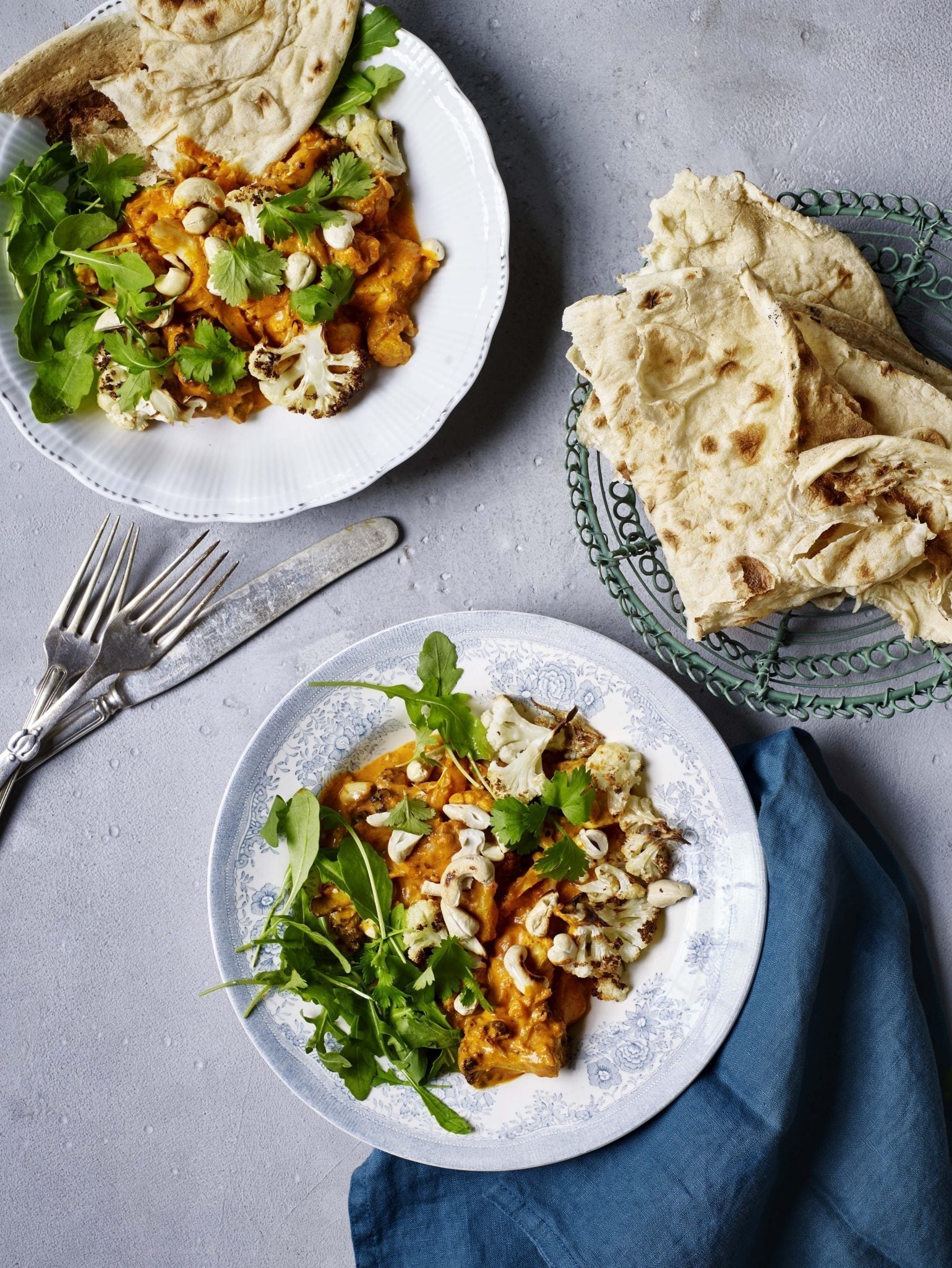 Indisk kylling med ristet blomkål