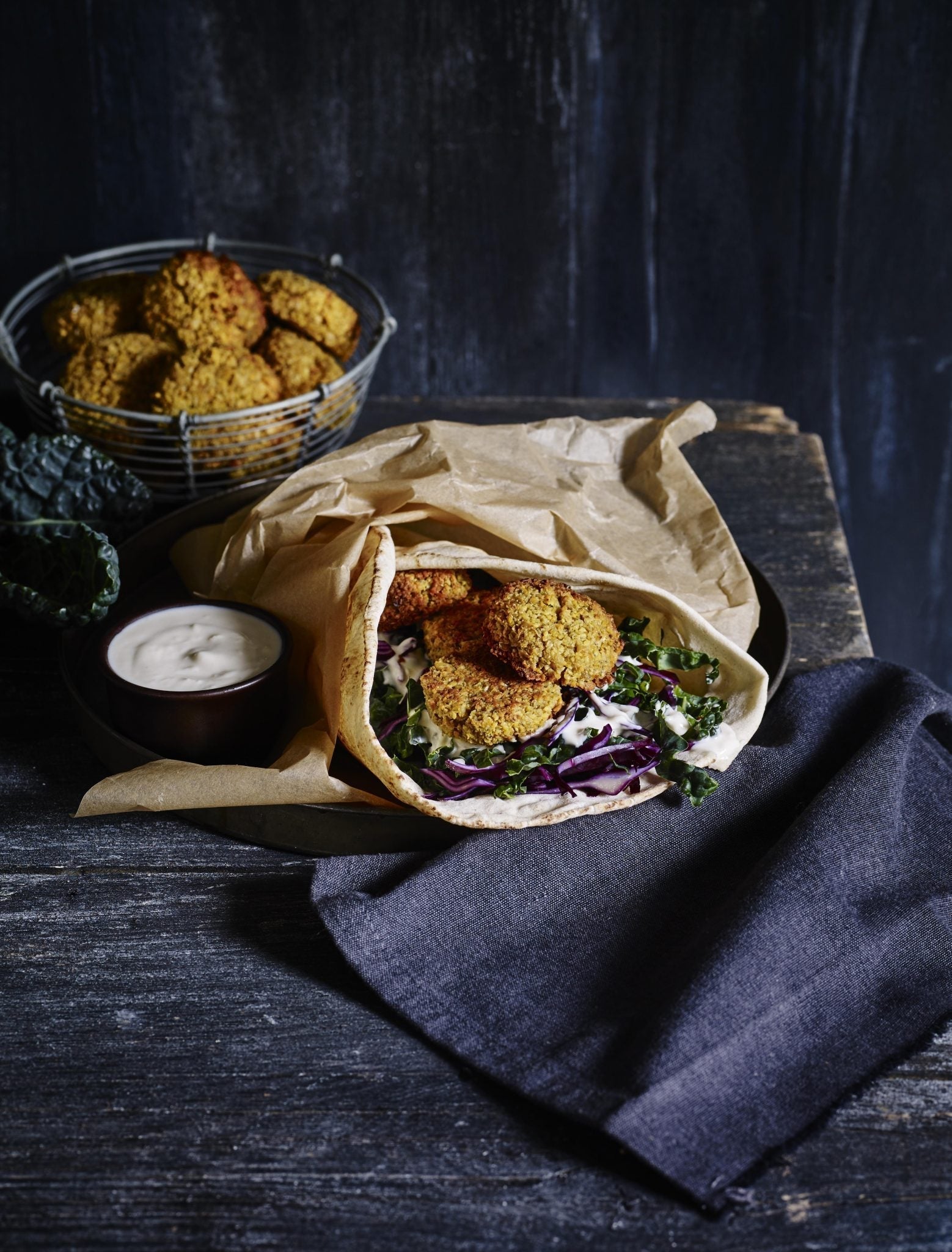 Wraps med gulerodsfalafler